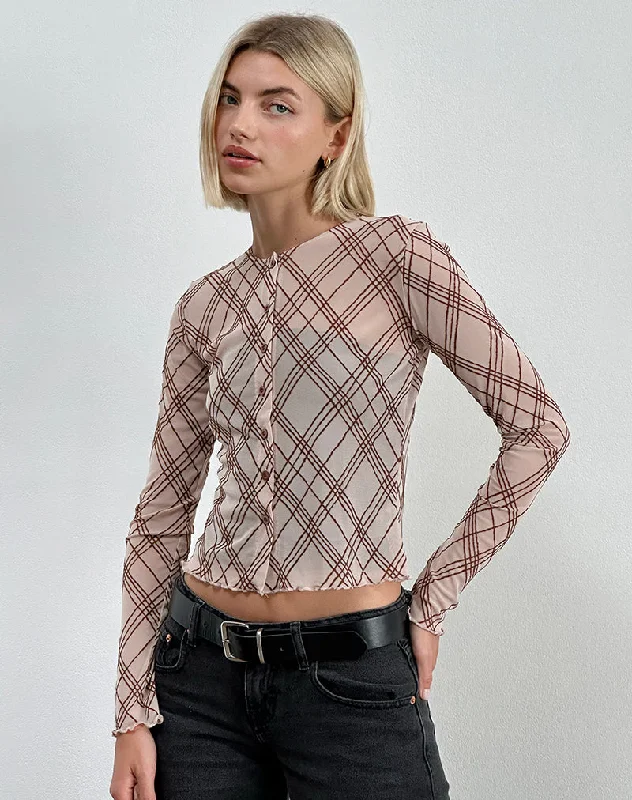 Kahula Shirt in Sketchy Stripe Nude