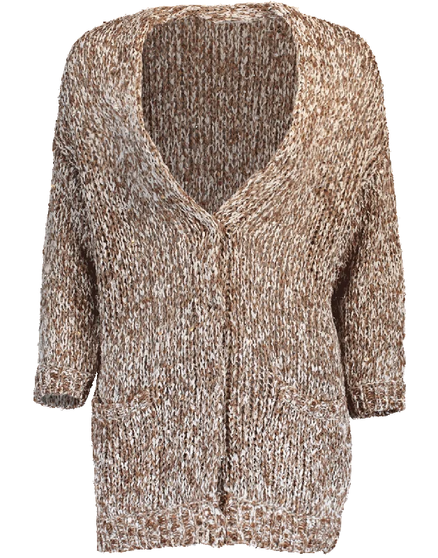 Paillette Blend Boyfriend Cardigan