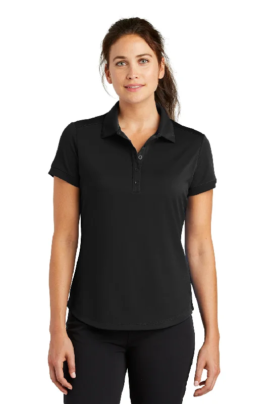 Nike Womens Players Dri-Fit Moisture Wicking Short Sleeve Polo Shirt - Black