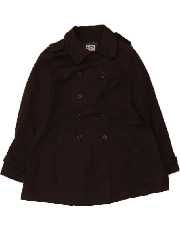 FAT FACE Womens Pea Coat UK 10 Small Brown Cotton