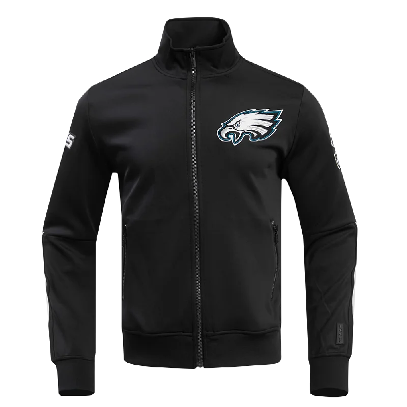 NFL PHILADELPHIA EAGLES CLASSIC MEN'S DOUBLE KNIT TRACK JACKET (BLACK)