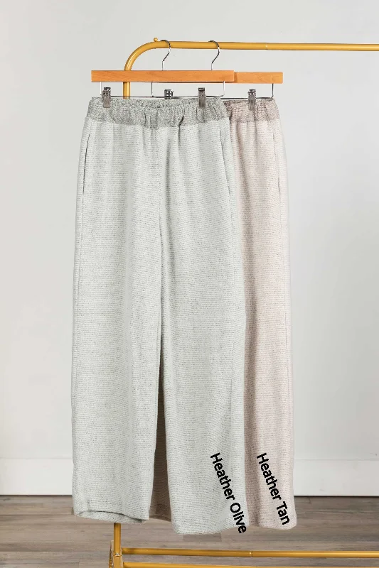 Soft Brushed Wide Leg Pants With Drawstring