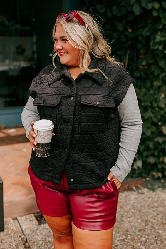 Cedar Creek Quilted Vest in Black Curves