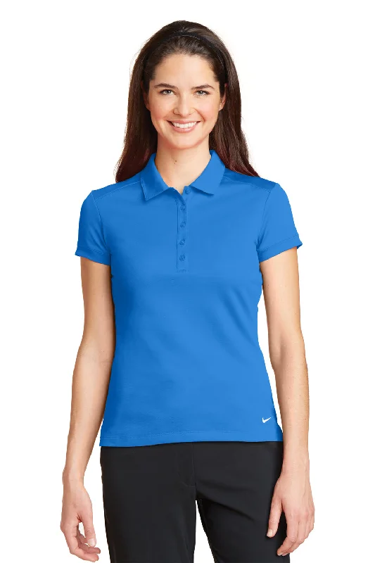 Nike Womens Icon Dri-Fit Moisture Wicking Short Sleeve Polo Shirt - Light Photo Blue