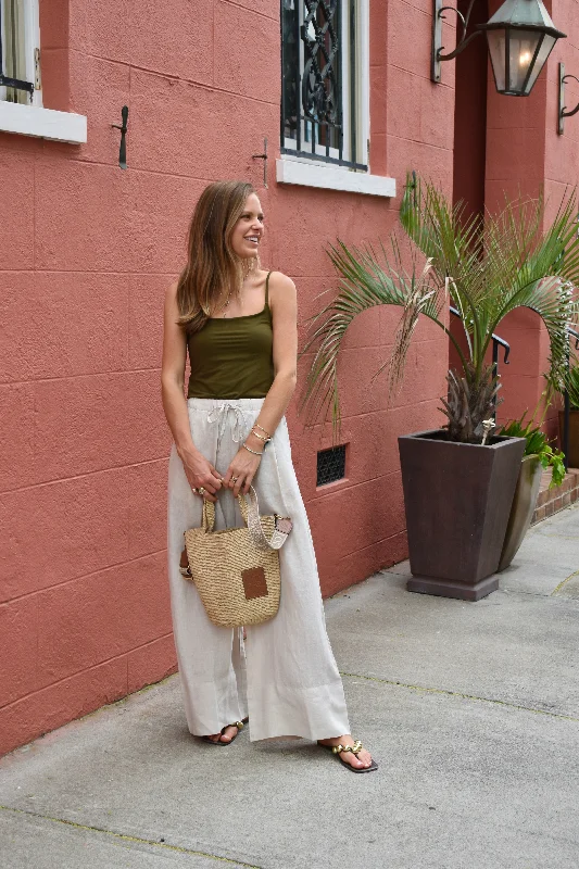 Linen Palazzo Pants Oatmeal