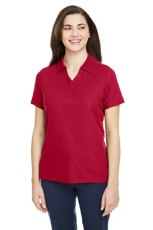 Core 365 Womens Fusion ChromaSoft Performance Moisture Wicking Pique Short Sleeve Polo Shirt - Classic Red