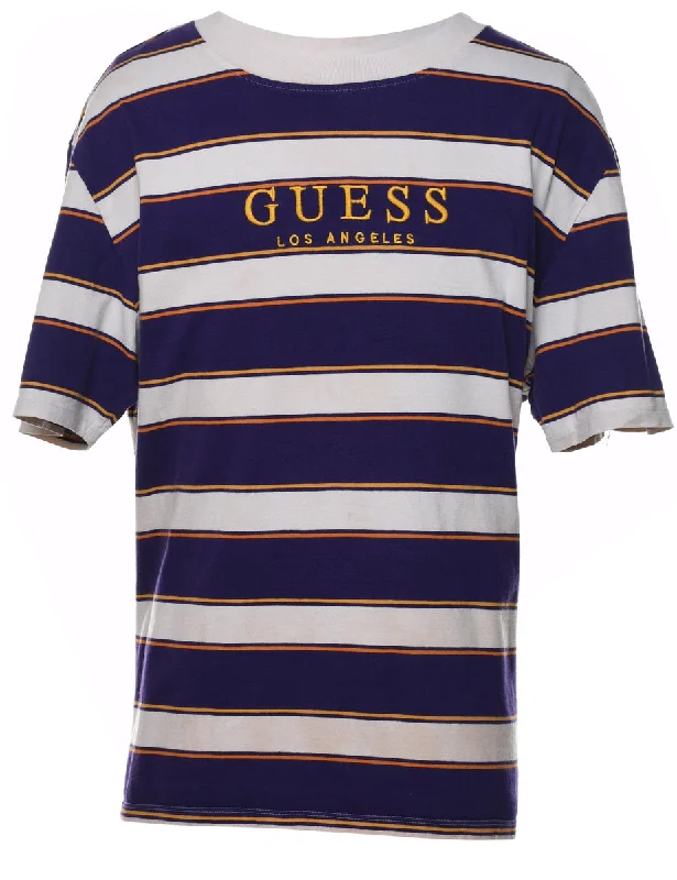 Guess Striped Y2K T-Shirt - L