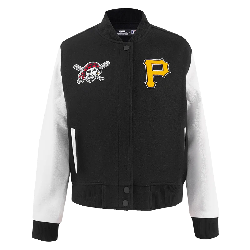 MLB PITTSBURGH PIRATES CLASSIC WOOL WOMEN'S VARSITY JACKET (BLACK/WHITE)