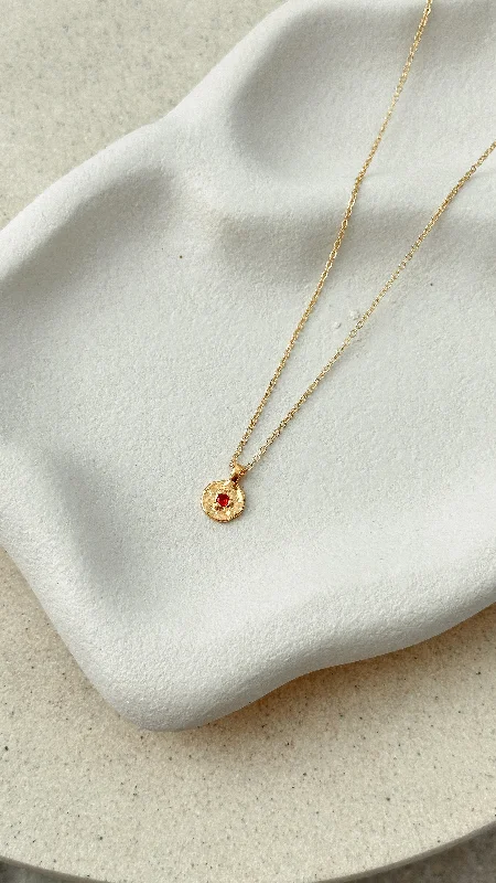 January Birthstone Necklace - Garnet