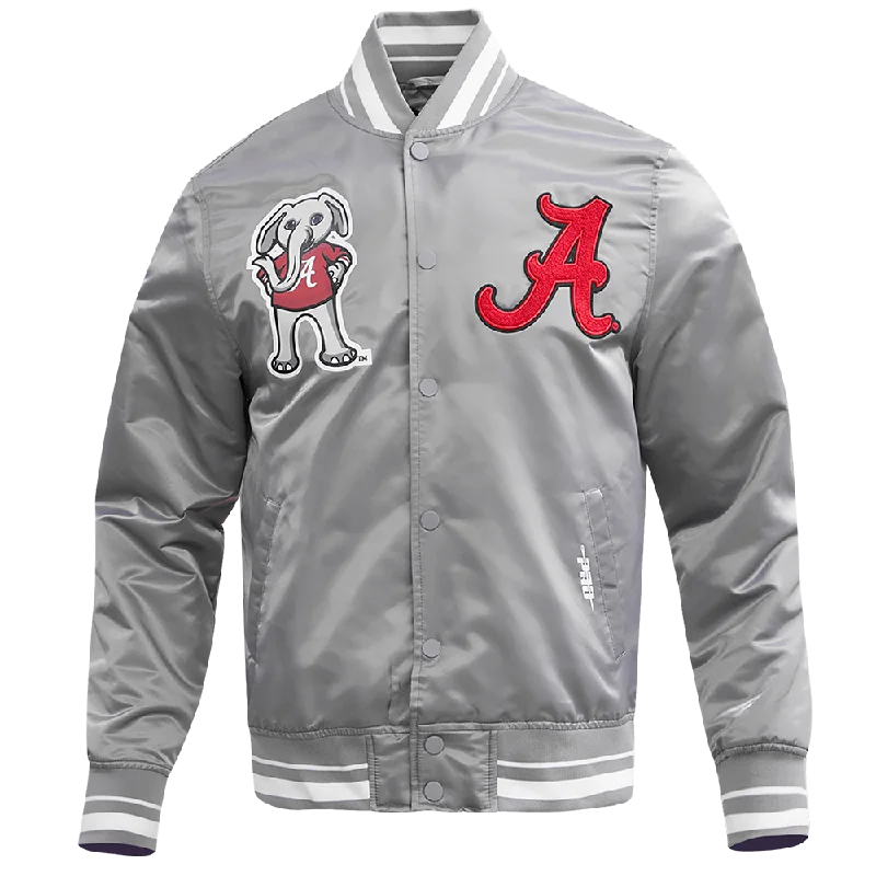 UNIVERSITY OF ALABAMA CLASSIC RIB SATIN JACKET (GRAY)