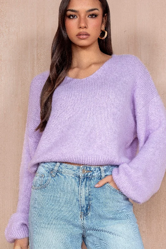 Lucille Lilac Soft Knit Jumper