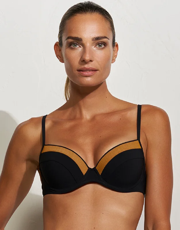 Antagonist Underwired Moulded Bikini Top - Black Caramel