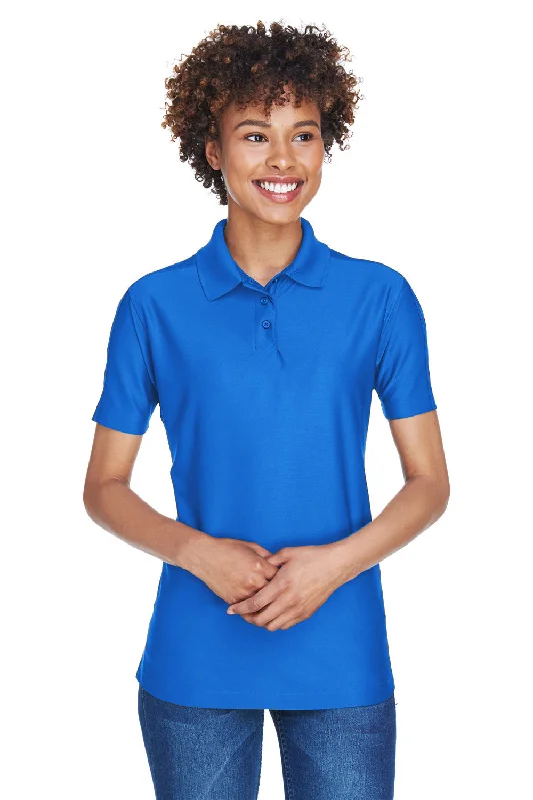 UltraClub Womens Cool & Dry Elite Performance Moisture Wicking Short Sleeve Polo Shirt - Royal Blue