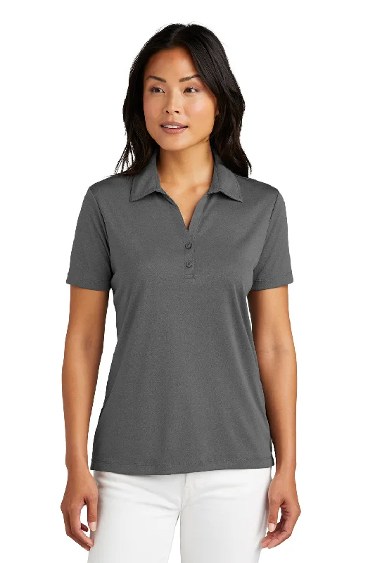 TravisMathew Womens Coto Performance Wrinkle Resistant Short Sleeve Polo Shirt - Quiet Shade Grey/Black