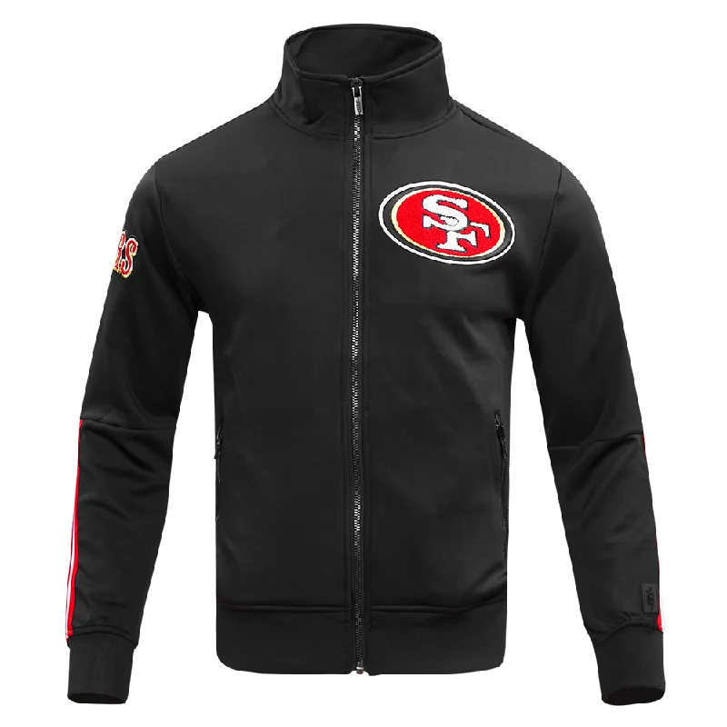 NFL SAN FRANCISCO 49ERS CLASSIC MEN'S DOUBLE KNIT TRACK JACKET (BLACK/RED)