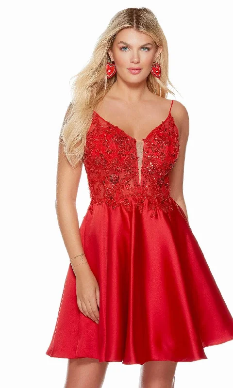 Alyce Paris 3120 - Sleeveless Plunging Neck Cocktail Dress