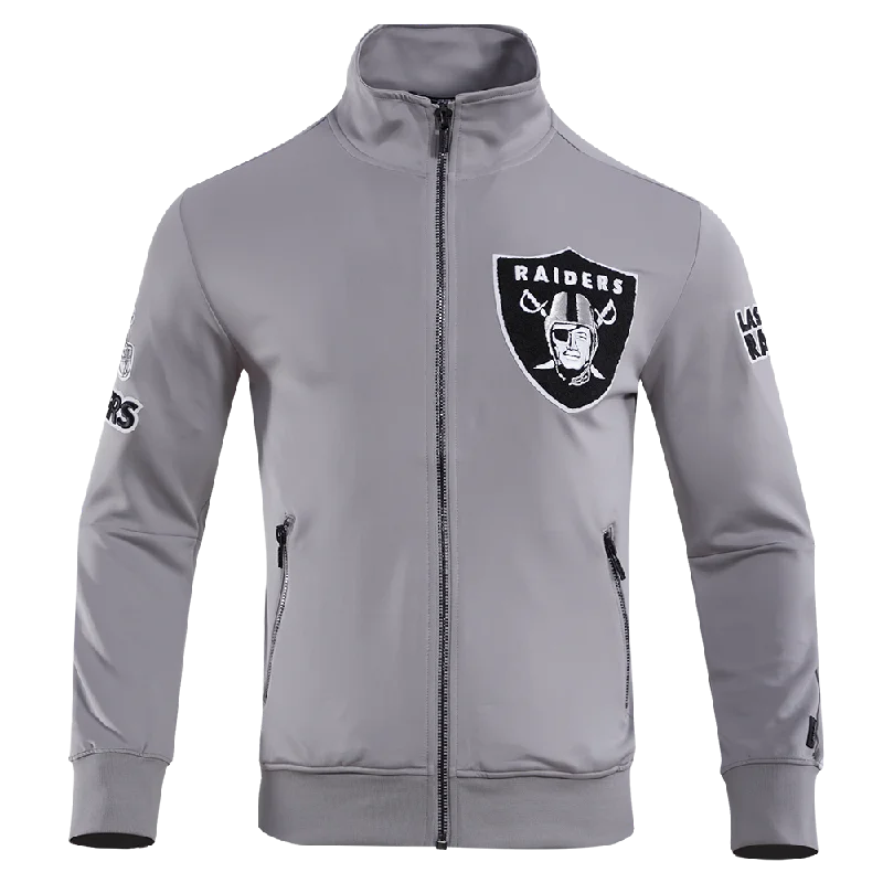 NFL OAKLAND RAIDERS CLASSIC MEN'S TRACK JACKET (GRAY)