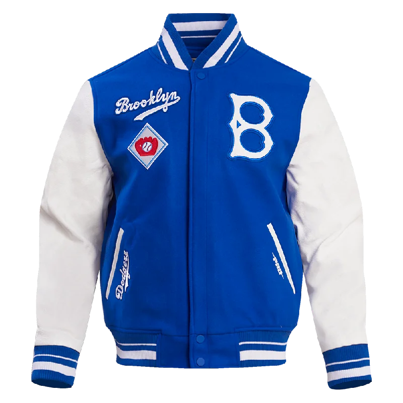 MLB BROOKLYN DODGERS RETRO CLASSIC MEN'S RIB WOOL VARSITY JACKET (ROYAL BLUE/WHITE)