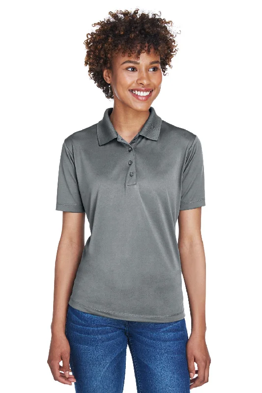 UltraClub Womens Cool & Dry 8 Star Elite Performance Moisture Wicking Short Sleeve Polo Shirt - Charcoal Grey