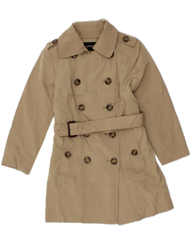 LONDON FOG Womens Pea Coat UK 6 XS Beige Polyester