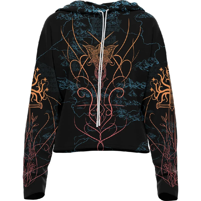 Elven Drop Shoulder Crop Hoodie