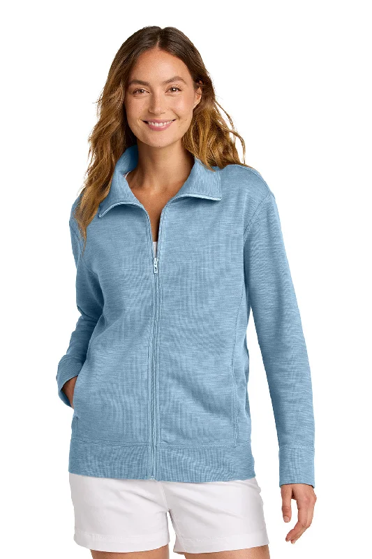 Tommy Bahama Womens Tobago Bay Full Zip Sweatshirt w/ Pockets - Light Sky Blue - NEW