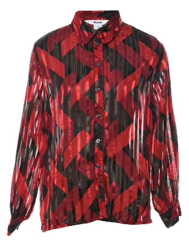 Geometric Pattern Red & Black Shirt - XL