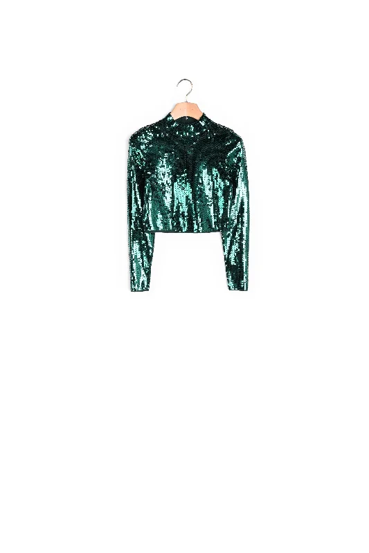 Pull court en maille sequins