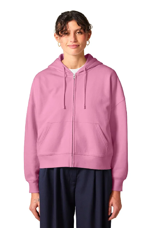 Stanley/Stella Womens Ida Full Zip Hooded Sweatshirt Hoodie w/ Pockets - Bubble Pink - NEW