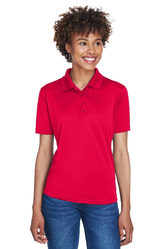 UltraClub Womens Cool & Dry 8 Star Elite Performance Moisture Wicking Short Sleeve Polo Shirt - Red