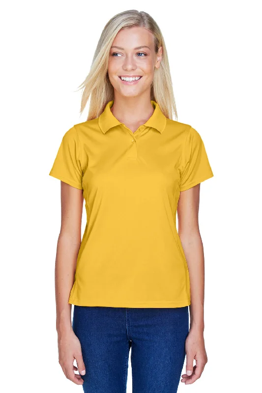 Harriton Womens Polytech Moisture Wicking Short Sleeve Polo Shirt - Gold