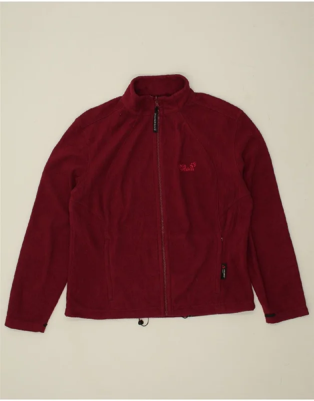 JACK WOLFSKIN Womens Fleece Jacket UK 22/24 2XL Maroon Polyester