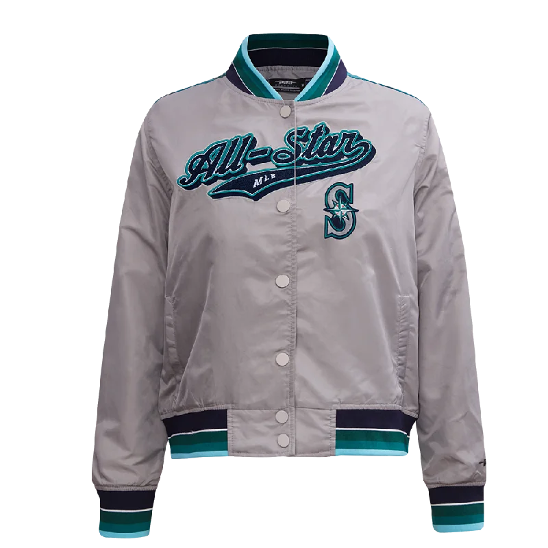 MLB ALL STAR 2023 RIB WOMEN'S SATIN JACKET (SILVER)