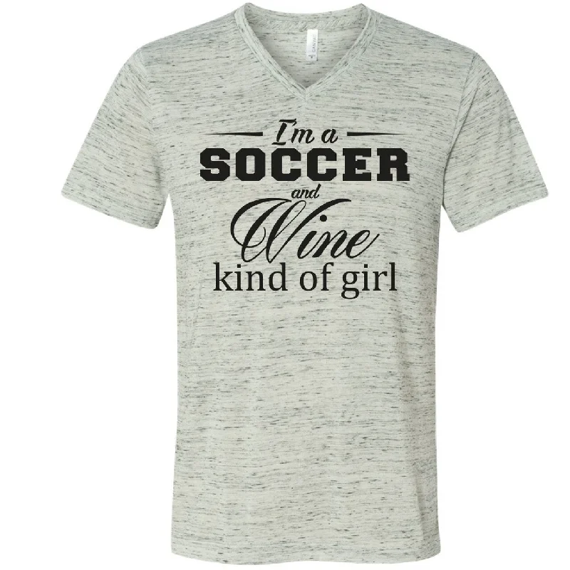 I'm A Soccer and Wine Kind of Girl - White Marble Tee