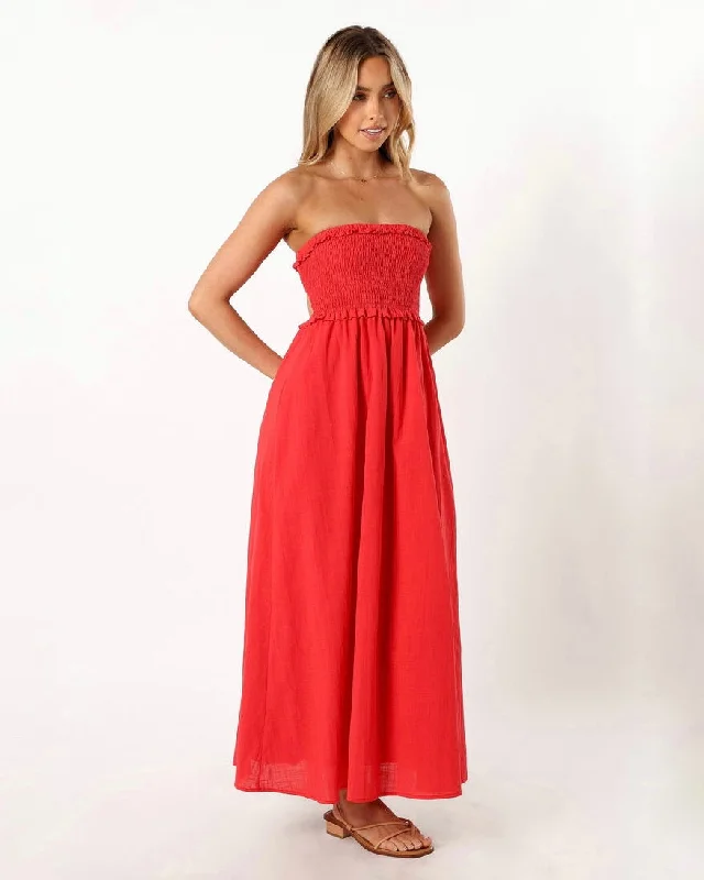 MAGNOLIA MAXI DRESS -RED