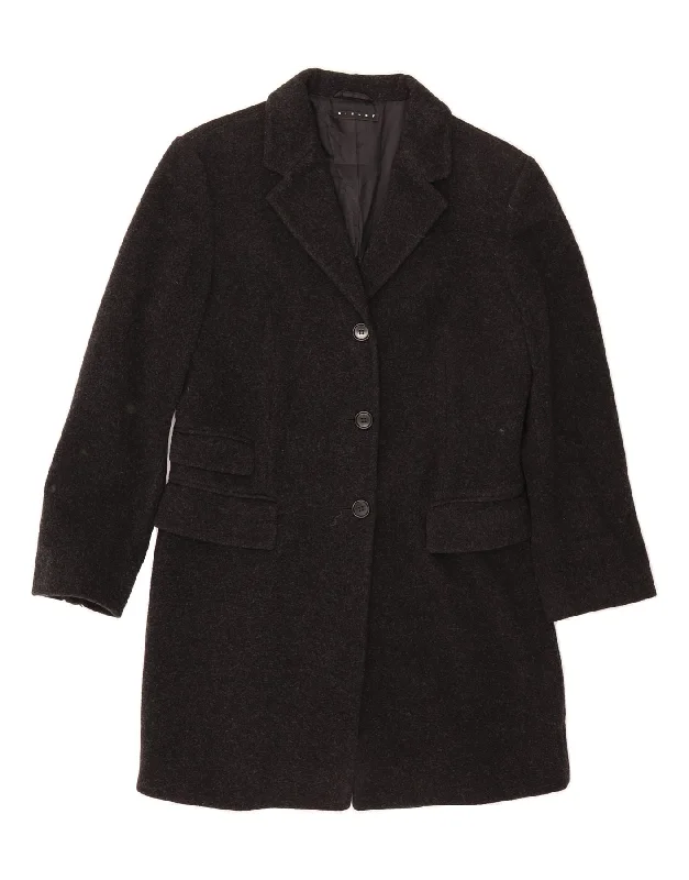 SISLEY Womens Overcoat UK 12 Medium Black Viscose