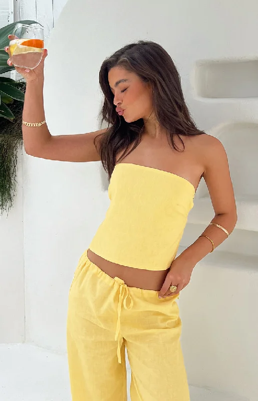 Ibiza Yellow Strapless Top