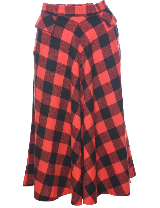 Gingham Flared Skirt - S