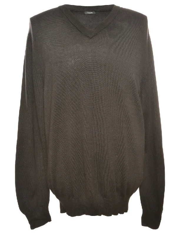 Haggar Black Knit Jumper - M