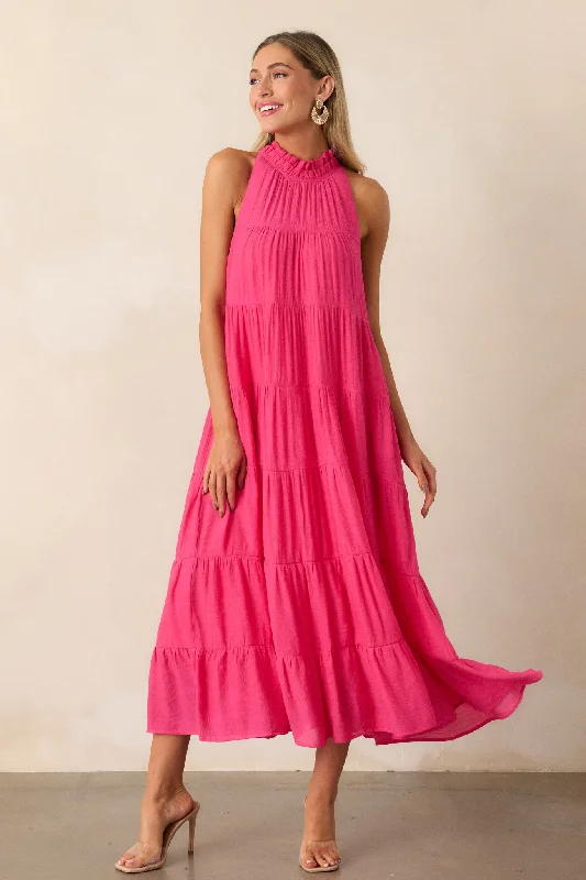 Take Me Dancing Hot Pink Maxi Dress