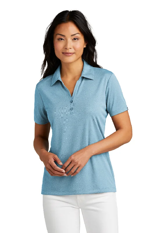 TravisMathew Womens Coto Performance Wrinkle Resistant Short Sleeve Polo Shirt - Heather Brilliant Blue