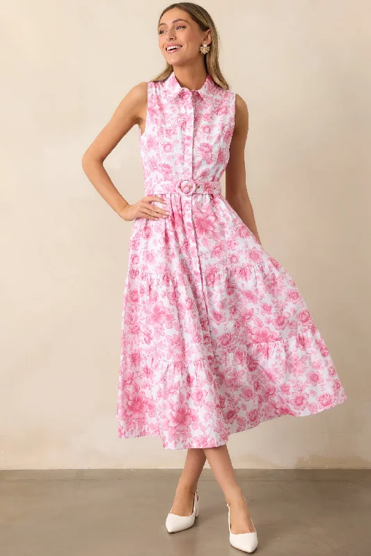 Cara La France Dianthus Pink Maxi Dress