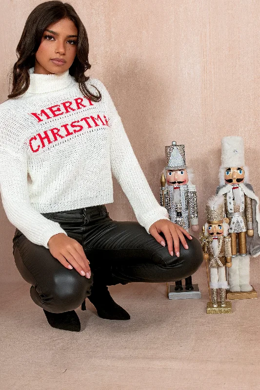 Fernly Cream 'Merry Christmas' Knit Jumper