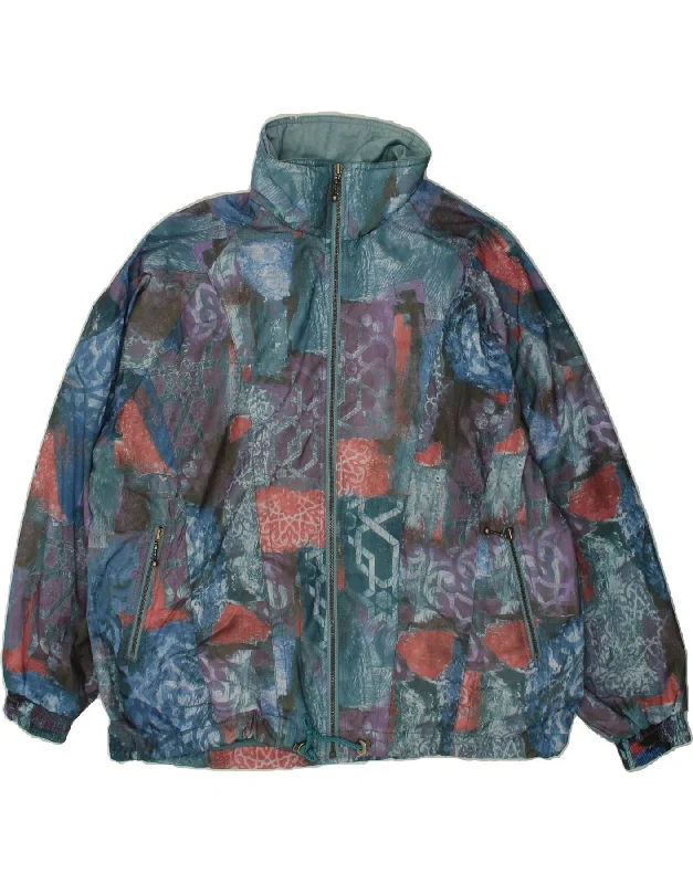 RUCANOR Womens Windbreaker Jacket UK 14 Medium Multicoloured Patchwork