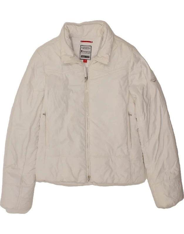 CHAMPION Womens Padded Jacket UK 16 Large White Polyester