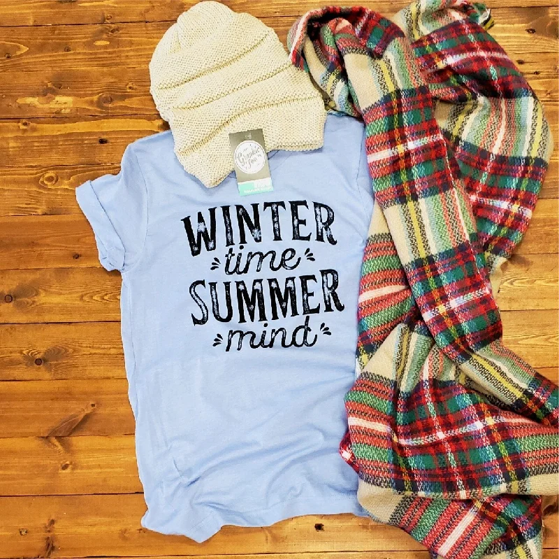 Winter Time, Summer Mind - Heather Blue Tee