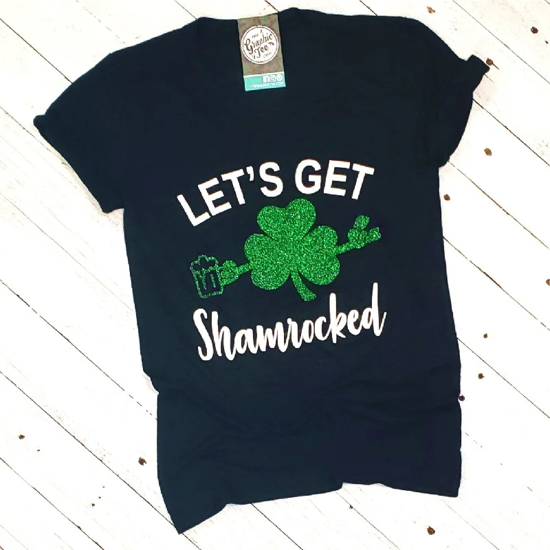 Let's Get Shamrocked - Black V-Neck Tee