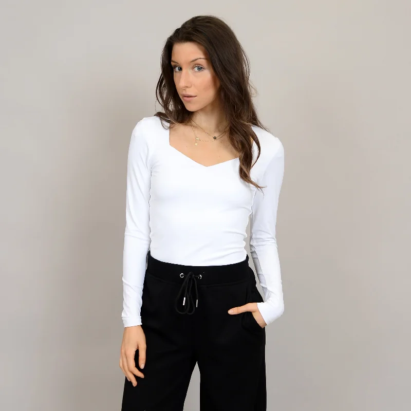 Sanna Long Sleeve Bodysuit - White