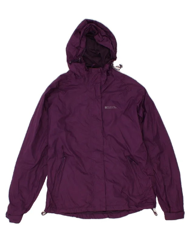 MOUNTAIN WAREHOUSE Womens Hooded Rain Jacket UK 10 Small  Purple Nylon