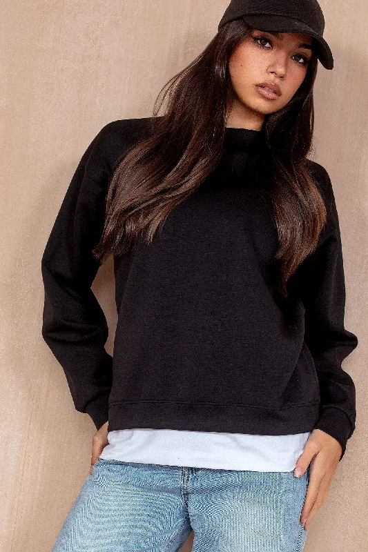 Jordan Black White Hem Sweatshirt